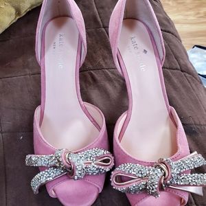 Kate Spade, size 6, pink with silver bow